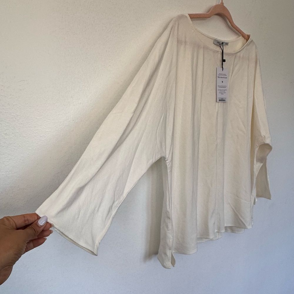 NWT M.M Lafleur The Wren Top - Double-Faced Ivory Linen Sz L - Picture 12 of 15